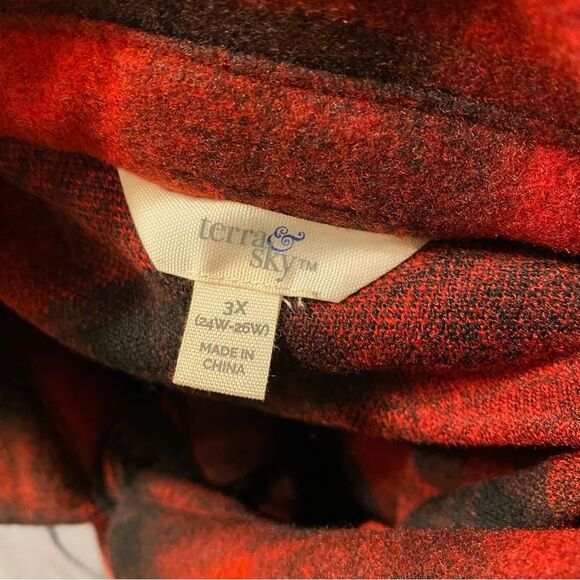 Terra & Sky Utility Jacket Red and Black Checkered Flannel - Picture 6 of 8